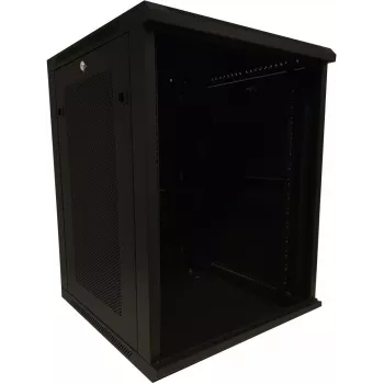 Armoire rack serveur murale DSIT 15U 19 pouces avec porte vitrée et côtés perforés 600x600x770 mm