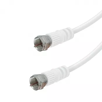 Câble coaxial satellite Vivanco VVSAT15MMW 1,5 m blanc, fiche F vers fiche F, 75 Ohm, double blindage