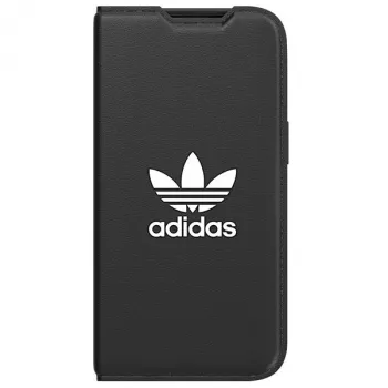Étui à rabat Adidas Originals Booklet Case BASIC pour iPhone 14/15/13 6,1 inch, noir/blanc