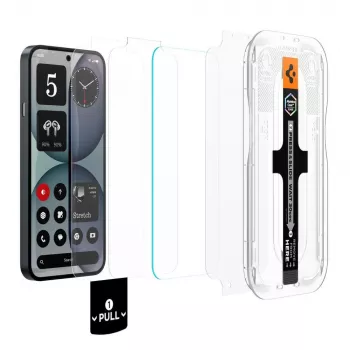 Protection d'écran en verre trempé Spigen GLAS.tR EZ Fit Pro AC HD pour Nothing Phone (4a), lot de 2, transparent