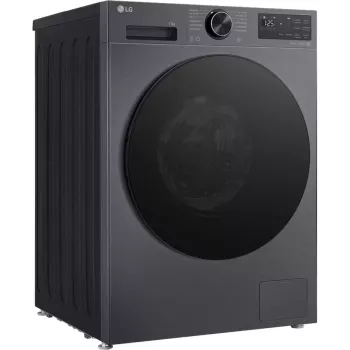 LG F4WX701YB lave-linge à chargement frontal 10,5 kg avec AI DD, vapeur, Wi-Fi - Black Steel