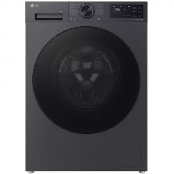 LG F4WX701YB lave-linge à chargement frontal 10,5 kg avec AI DD, vapeur, Wi-Fi - Black Steel