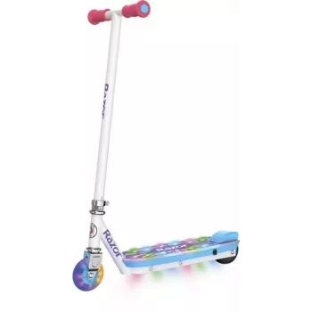 Trottinette électrique Razor Electric Party Pop - plateau et roue avant à LED multicolores, 12 km/h, 80W, à partir de 8 ans
