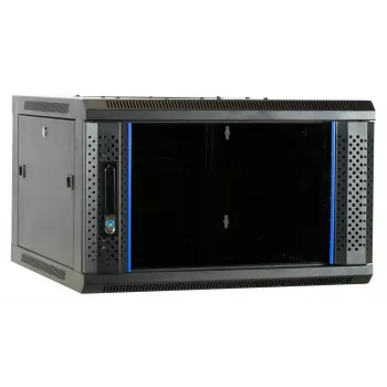 DSIT Armoire serveur murale 6U avec porte vitrée, 600 x 600 x 368 mm, noire