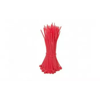 DSIT serre-câbles en nylon rouges 200 mm - lot de 100 (kb_200mm_rood)