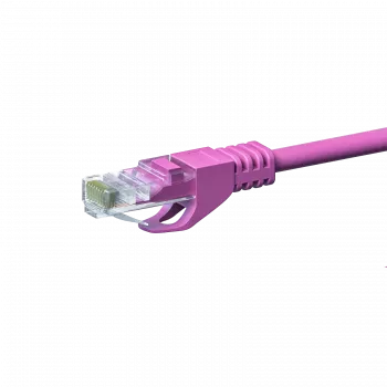 Câble de raccordement réseau DSIT CAT 5e U/UTP, 2 m, rose, CCA, RJ45, 1 Gbit/s, 100 MHz