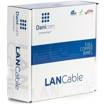 Câble d'installation réseau DSIT DANICOM CAT6A S/FTP 50 m LSZH Fca