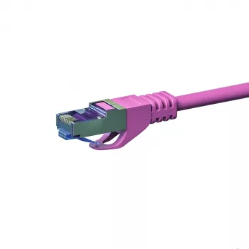 Câble réseau patch DSIT CAT 6a S/FTP LSOH, 30 m, rose, 10Gbps, 500MHz, RJ45