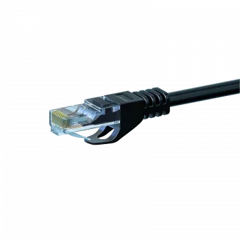 Câble de raccordement réseau DSIT CAT 6 U/UTP, 1 m, noir, CCA, RJ45