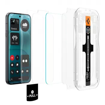 Film de protection d'écran Spigen Glas.tR EZ Fit Pro AC HD lot de 2 pour Nothing Phone 4a Pro - transparent, verre trempé