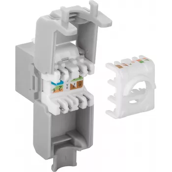 Prise réseau Keystone DS-IT CAT6a UTP - sans outil - grise (DS-KC-UTP6A-TL-2)