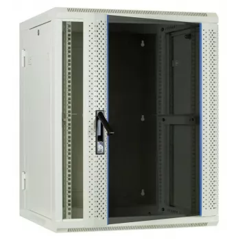 Armoire serveur murale réversible DSIT DS6615W-DOUBLE 6U avec porte en verre trempé, blanc (600x450x370 mm)
