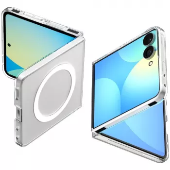 Coque MagSafe SPIGEN AirSkin Galaxy Z Flip 8 transparent/blanc