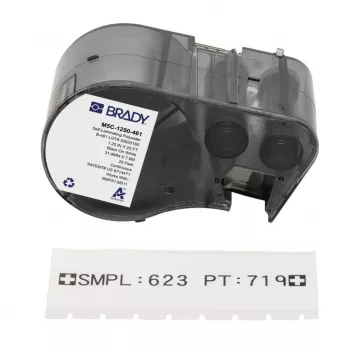 Étiquette de repérage de câble en vinyle auto-laminée BRADY BMP51/BMP53/M511, blanc/translucide, 38,1 mm x 25,4 mm, 160 étiquettes/rouleau