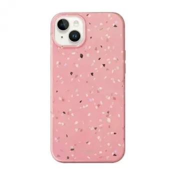 UNIQ Coehl Terrazzo Coque pour iPhone 14 Plus / 15 Plus, rose corail