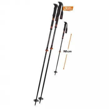 Bâtons de ski de randonnée Komperdell Carbon C2 Ultralight - noir/orange