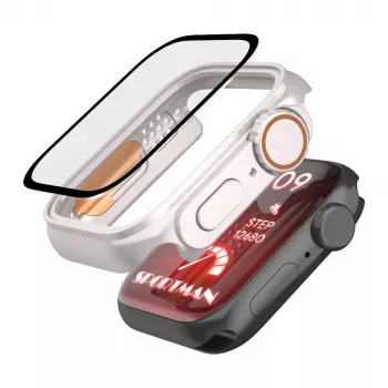 Coque robuste TECH-PROTECT DEFENSE360 pour Apple Watch 4/5/6/SE (44 mm) titane/orange avec bracelet intégré