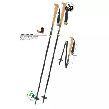 Bâtons de randonnée Komperdell FX Lite Carbon Vario Summit Compact - Titane