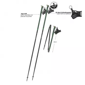 Bâtons de trail running Komperdell FXP Composite - Vert, 120 cm