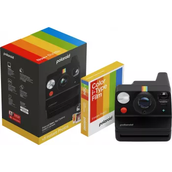 Kit appareil photo instantané Polaroid Everything Box Now+ Gen 3 noir avec 2x Color 600 Film lot de 2