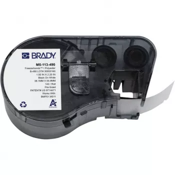Étiquettes polyester BRADY M5-113-490 FreezerBondz II pour BMP51/BMP53/M511, blanches, 38,1 mm x 25,4 mm, 250 étiquettes