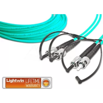Lightwin LDP-50 ST-ST 3.0 OM3 Câble patch fibre optique duplex multimode, ST vers ST, OM3, 3 m, Aqua