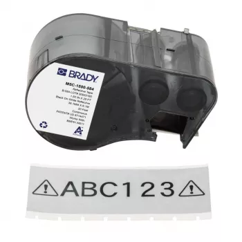Cassette d'étiquettes thermorétractables BRADY BMP51/BMP53/M511, noir sur blanc, 25,4 mm x 25,4 mm, 250 étiquettes