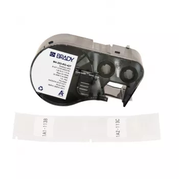 Cartouche d'étiquettes auto-laminées rotatives BRADY pour DYMO XTL – 24 mm x 4 m, noir sur blanc/transparent, polyester industriel