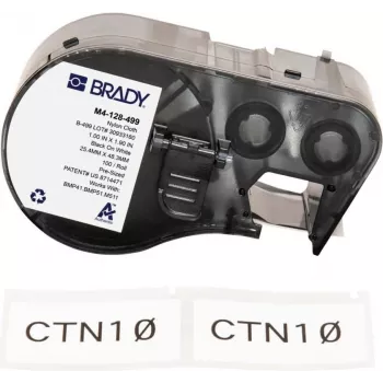 Cartouche d'étiquettes vinyle auto-laminées Brady B-427 pour BMP21-PLUS, BMP21-LAB, M210, M211 – 25,4 mm x 19,05 mm, blanc/translucide, acrylique permanent, transfert thermique (M4-128-499)