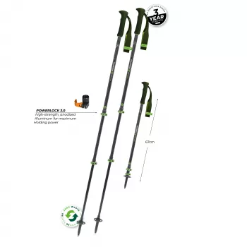 Bâtons Komperdell Carbon EVO Zero Carbon, vert