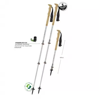 Bâtons de trekking Komperdell Explorer Zero Cork, marron
