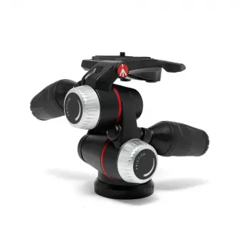 Tête panoramique 3 axes Manfrotto MHXPRO-3WX avec leviers escamotables, aluminium, charge admissible 8 kg, plaque rapide 200PL-14, noire