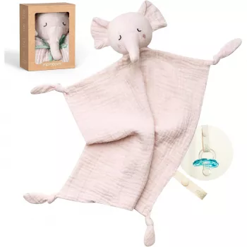 Peluche éléphant en coton Momcozy pour bébés, rose