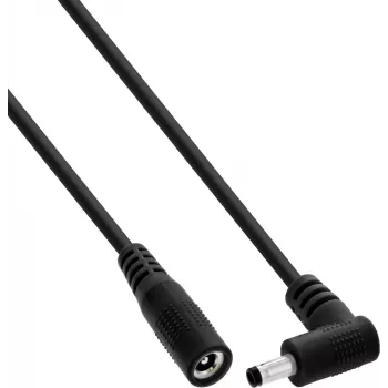 Câble d'extension DC InLine®, fiche coudée, 4,0 x 1,7 mm, noir, 1 m