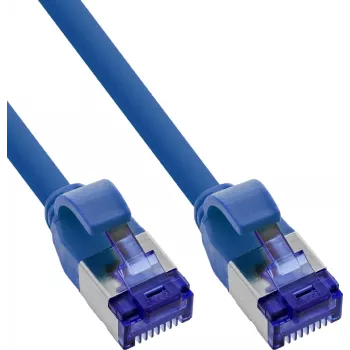 Câble patch INLINE® B-74914B Slim Cat.6A S/FTP LSZH, bleu, 1,5 m, lot de 100 (vrac)