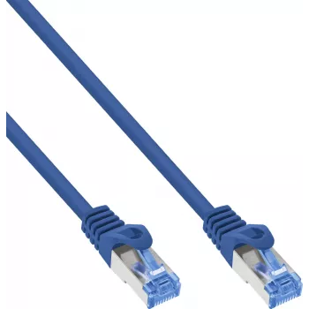 INLINE B-72633B Câble patch Cat.6A S/FTP LSZH, CCA, bleu, 0,30 m, lot de 150
