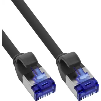 Lot de 150 câbles patch InLine® Slim Cat.6A S/FTP LSZH noirs 0,50 m