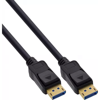 Câble DisplayPort 2.1 InLine®, UHBR20 80 Gb/s, noir, contacts dorés, 3m