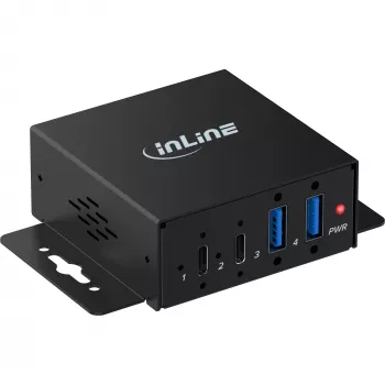 Hub industriel InLine USB 3.2, 4 ports, 2x USB-A, 2x USB-C (35396H)