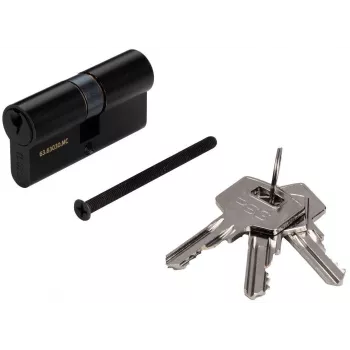 Barillet double à profil européen PSG 63.63030.MC, laiton, noir, 30/30 mm