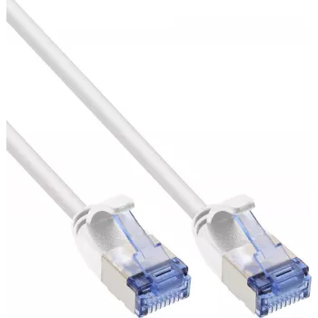 InLine® Câble patch slim U/FTP Cat.6A, PiMf, blanc, 2 m