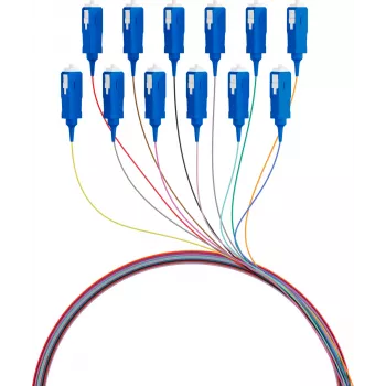 Ensemble de 12 pigtails fibre optique SC 9/125 OS2 multicolores 2 m EFB Elektronik - ensemble câble/adaptateur monomode