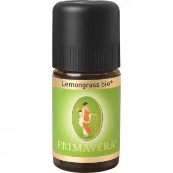 PRIMAVERA Huile essentielle de citronnelle bio 5 ml – 100 % pure, certifiée NATRUE, arôme frais citronné pour l'aromathérapie