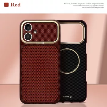 Coque MagSafe Evelatus Apple iPhone 17 Carbon Premium Edition bordeaux