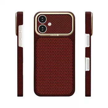 Coque MagSafe Evelatus Apple iPhone 17 Carbon Premium Edition bordeaux