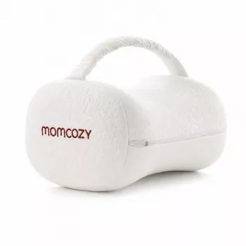 Coussin de genou ergonomique en mousse à mémoire de forme Momcozy EP001 pour dormeurs sur le côté, blanc crème