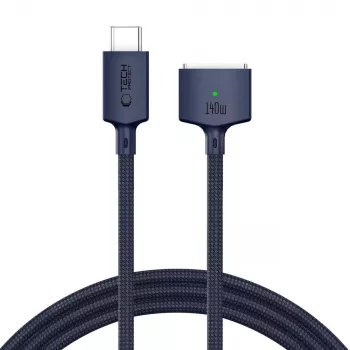 TECH-PROTECT MMC01 Ultraboost câble MacBook magnétique USB-C vers MagSafe 3 140W 300cm bleu nuit