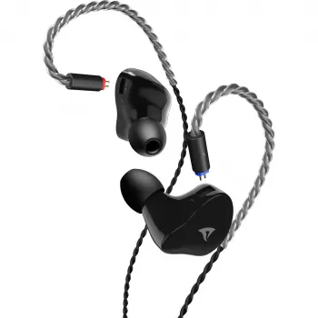 Sharkoon Stealthbite IEM casque gaming intra-auriculaire avec micro perche amovible, USB-C/USB-A/3,5 mm, noir