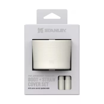 STANLEY Lot de 2 housses de protection et capuchons de paille pour mugs thermiques 0,89L/0,59L The Quencher Boot + Straw Topper en crème