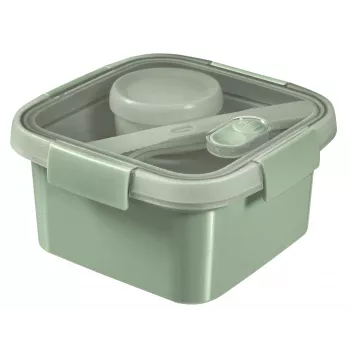 Boîte alimentaire Lunch Kit carrée CURVER 1,1 L Smart Eco To Go 16x16x9 cm Soft Green